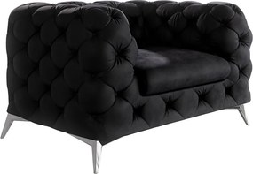 Fotoliu negru cu tapițerie din catifea Chelsea – Ropez