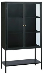 Vitrină neagră din metal 90x160 cm Carmel – Unique Furniture