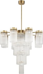 Lustra design LUX diametru 70cm din alama decorata cu sticla Filago