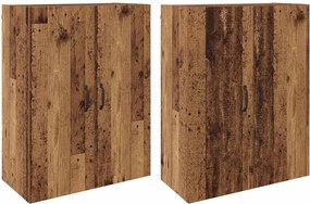 vidaXL Dulap montat pe perete 2 pcs Lemn vechi 69,5 x 34 x 90 cm