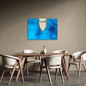 Tablou pe sticlă - Barca de vară (70x50 cm)