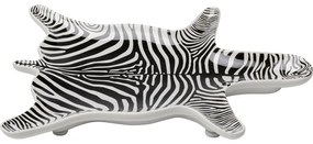 Farfurie pentru gustari Schale Zebra alb-negru 21x15 cm