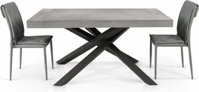 MASA EXTENSIBILA COMFY CU PICIOR METALIC - GRI CIMENT, PICIOR NEGRU - 160 CM / 90 CM / H 77