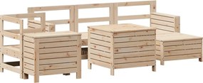 vidaXL Set canapea de grădină, 7 piese, lemn masiv de pin