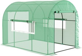 Outsunny Seră tip Tunel Walk-In 300 x 200 cm - Verde | Aosom Romania