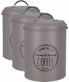 Set de cutii metalice pentru alimente Excellent Houseware 13,5 x 18 cm, 3 buc., maro, L
