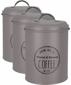 Set de cutii metalice pentru alimente Excellent Houseware 13,5 x 18 cm, 3 buc., maro, L