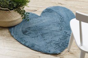 Covor lavabil modern SHAPE 3105 inima shaggy - albastru, antiderapant