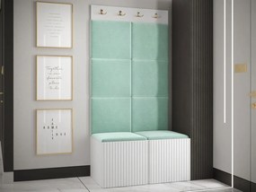 Mobilier hol Tewarota Slim IV (Alb + verde deschis) . 1104842
