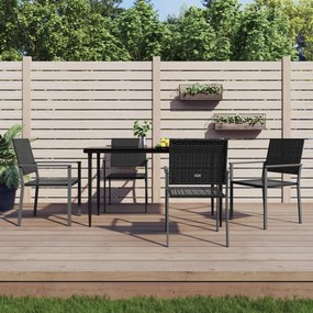 vidaXL Set mobilier de grădină, 5 piese, poliratan și oțel