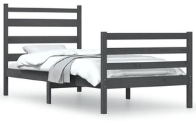3103705 vidaXL Cadru de pat, 100x200 cm, lemn masiv de pin, gri