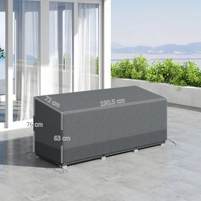 Outsunny Husă pentru mobilier de grădină Rezistentă la iarnă Impermeabilă Anti-UV 600D Oxford 190,5 x 72 x 76 cm Gri deschis | Aosom Romania