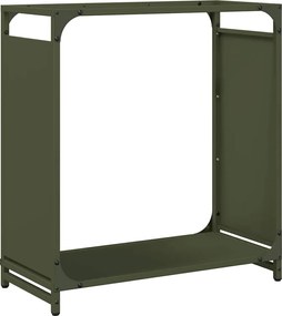 vidaXL Suport pentru lemne de foc Verde măsline Oțel laminat la rece