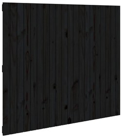 824942 vidaXL Tăblie de pat pentru perete negru 127,5x3x110 cm lemn masiv pin