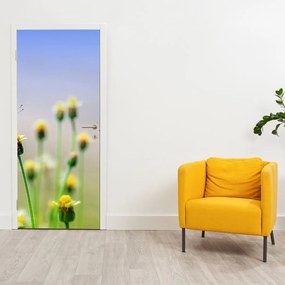 Fototapet pentru ușă - Floare și fluture (95x205cm)