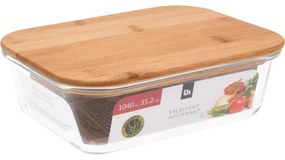 Doză din sticlă EH cu capac din bambus, 1040 ml