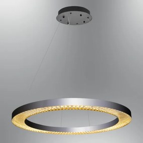 Lustră LED suspendată pe cablu JESI, 90 W, 230 V, 3000 K, diam. 100 cm, argintie