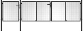 vidaXL Poartă de grădină din oțel 400x100 cm antracit