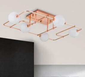 Plafoniera, Lustra aplicata tavan design modern PIPES, copper