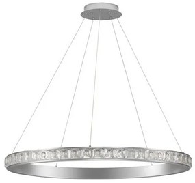 Lustra LED design circular, Otel, Argintiu, Cristal K9, ETEKEN NVL-9501216