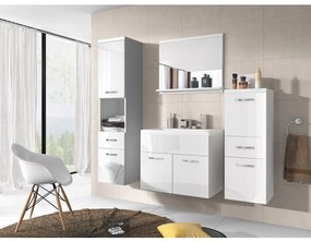 Mobilier baie Lunara (Alb + Alb lucios ) (cu sifon, fără baterie). 1053661