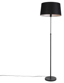 Lampă de podea neagră cu abajur din in neagră 45 cm reglabil - Parte