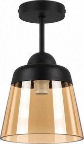 BRILAGI-LED Lustru aplicat R GLASS 1xE27/60W/230V Ø 15,5 cm negru/bej fumuriu