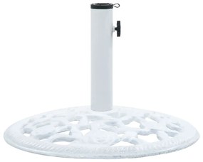 vidaXL Suport de umbrelă, alb, 12 kg, fontă, 48 cm
