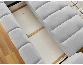 Canapea gri deschis extensibilă/cu spațiu de depozitare 251 cm Fuji – Bobochic Paris