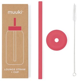 Pai de băut cu perie de curățare/cu capac inclus din silicon Watermelon High – Muuki