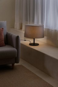 Lampa de masa abajur textil 48cm WINDSOR negru, gri