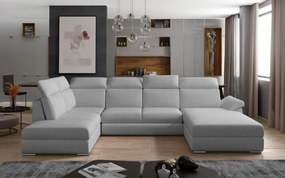 Canapea modulara extensibila cu spatiu pentru depozitare, 336x102x216 cm, Evanell R02, Eltap (Culoare: Gri pepit / Gri inchis piele)