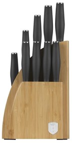 RESIGILAT - Set cutite 10 piese Antracite Berlinger Haus BH 2758, stativ lemn, gri
