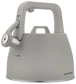 Ceainic cu fluier Klausberg KB 7916, 2.5 l, Maner izolat termic, Inductie, Gri