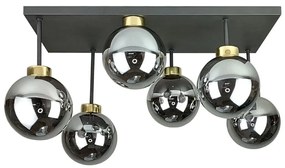 Lustră aplicată DEA 6xE14/60W/230V negru/auriu/negru fumuriu