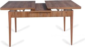 Set masa extensibila cu 6 scaune tapitate Homs cristal nuc-maro 170 x 80 cm