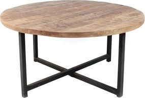 Măsuță de cafea cu blat din lemn de mango LABEL51 Dex, Ø 80 cm, negru