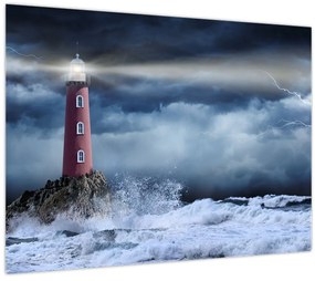 Tablou - Far pe stâncă (70x50 cm)