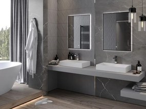 Mexen Erma oglindă de baie iluminată 60 x 80 cm, LED 6000K, anti-ceață, ramă neagră - 9814-060-080-611-70