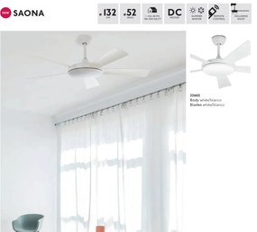 Lustra LED cu Ventilator si telecomanda design modern SAONA alb