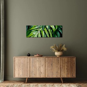 Tablou - Frunze tropicale (cu ceas) (90x30 cm)