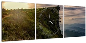 Tablou - Femei la stânci (cu ceas) (90x30 cm)