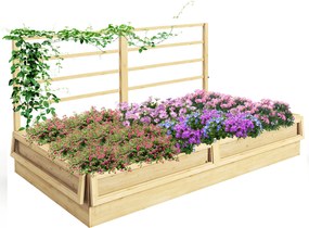 Outsunny Jardinieră pentru plante, suport pentru ierburi, rezistentă la intemperii, 1 spalier, 183 x 98,5 x 95 cm, lemn natural | Aosom Romania