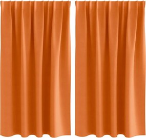 vidaXL Perdele Opaque cu Inel 2 pcs Portocalie Aprinsă 140 x 140 cm
