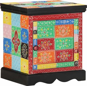 vidaXL Noptiera multicolor 40x35x45 cm lemn masiv de mango