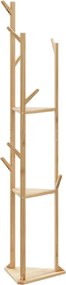 vidaXL Suport pentru haine cu cârlige și rafturi 39x33x166 cm bambus