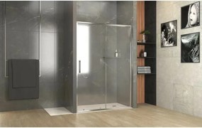 Usa de nisa glisanta Inter Ceramic sticla transparenta fumurie 5 mm profil crom lucios 140 cm