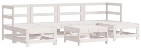 3186362 vidaXL Set mobilier de grădină, 7 piese, alb, lemn masiv de pin