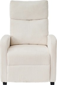 Fotoliu de relaxare, Spatar Rabatabil 135°, Suport picioare extensibil, Material textil Corduroy, Bej 033-1