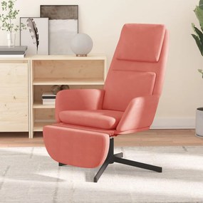 3097813 vidaXL Scaun de relaxare cu taburet, roz, catifea
